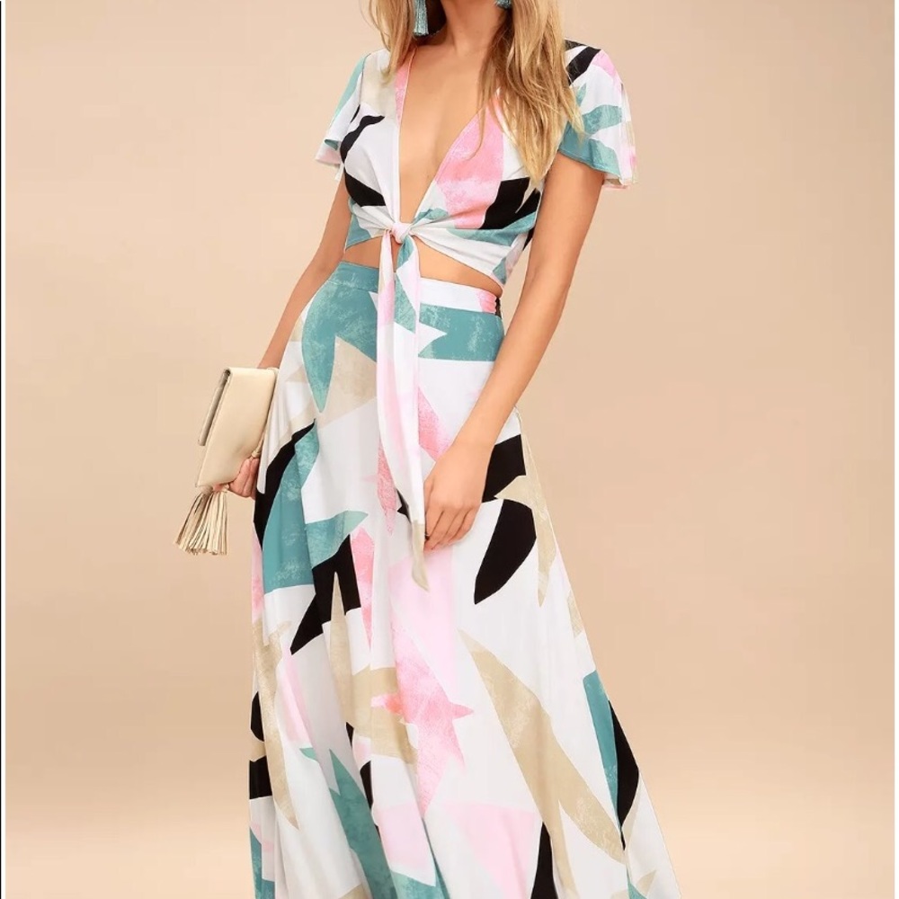 Lulus two piece color block set